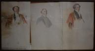 Ensemble de dessins aquarellés de Jean Alaux (3) - Études pour les portraits de trois édiles de la Cité de Londres