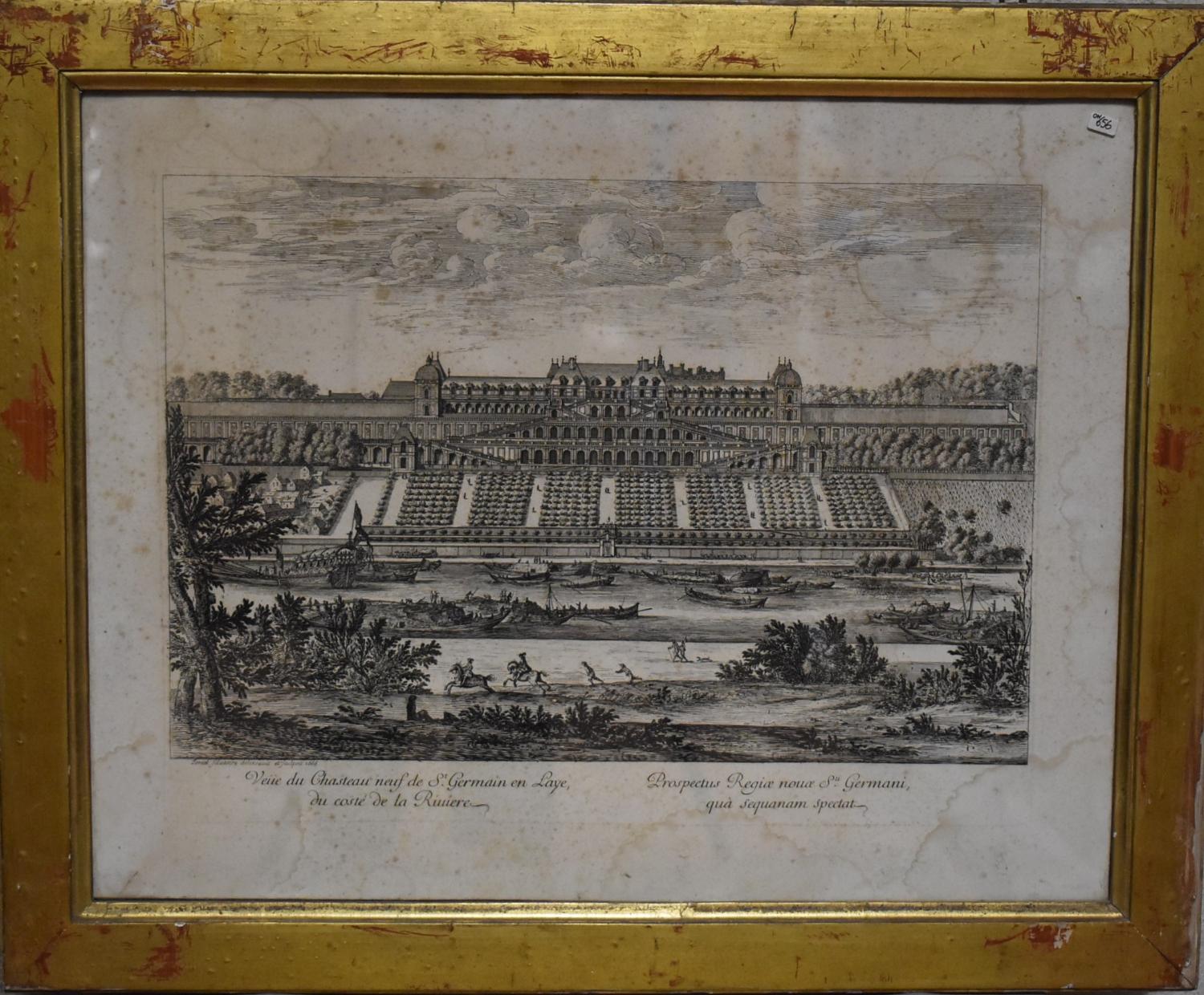 Estampe d'Israël Silvestre - Vue du château de Saint-Germain-en-Laye