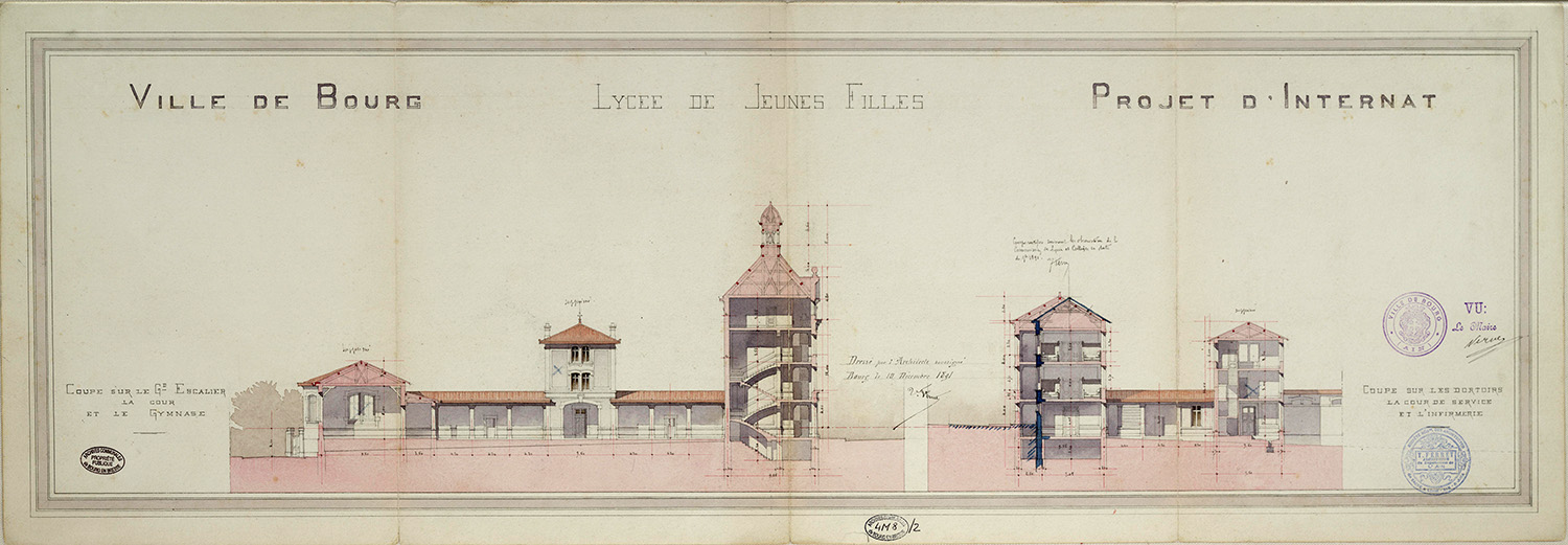 Lycée de jeunes filles, dit lycée Edgar Quinet, actuellement lycée professionnel Marcelle Pardé