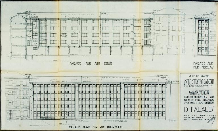 Manoir de Chènevoux, puis collège de jésuites, puis école centrale, puis lycée de garçons, actuellement lycée d'enseignement secondaire Jean-Puy