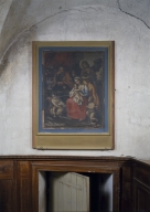 Tableau : sainte Famille avec saint Jean-Baptiste (?) et des anges (la)