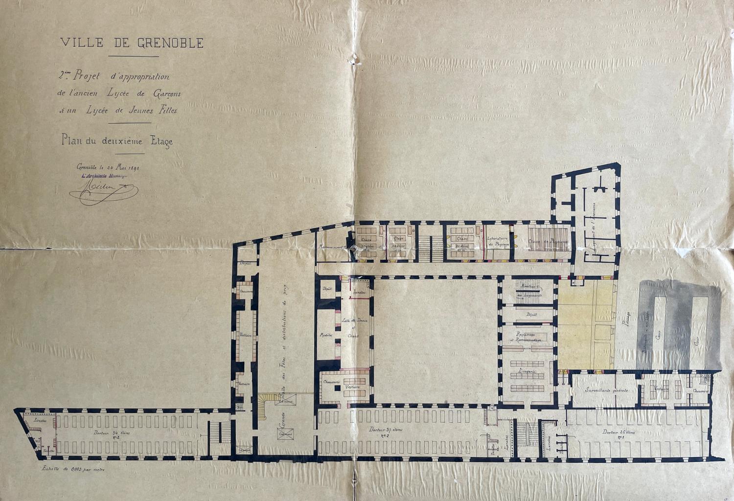 Collège de jésuites, dit Royal-Dauphin, puis école centrale, lycée, collège royal, lycée de garçons puis lycée de jeunes filles, actuellement cité scolaire Stendhal