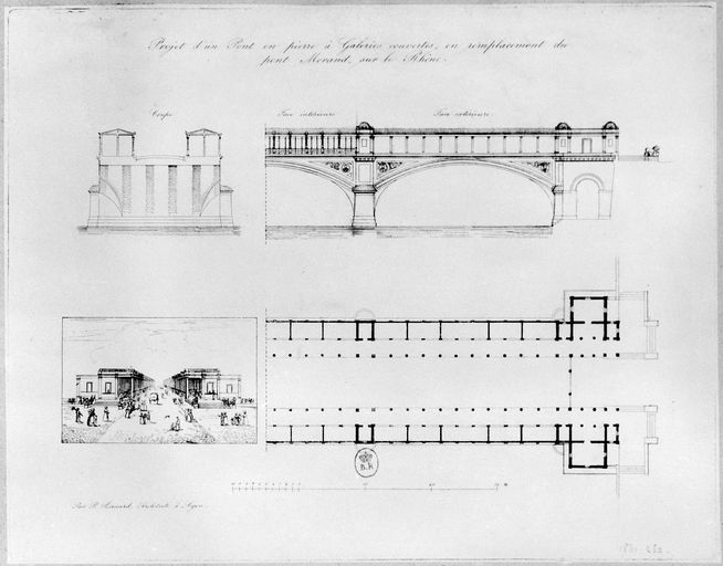 Pont Morand, puis pont du Bâtiment, puis pont Morand (détruit) ; culée (vestiges)