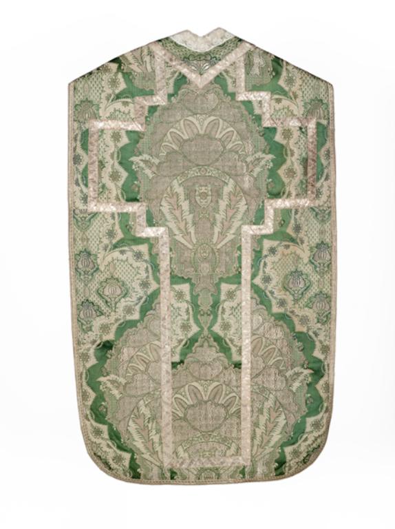 chasuble, étole, manipule, voile de calice, bourse de corporal : ornement vert n°2