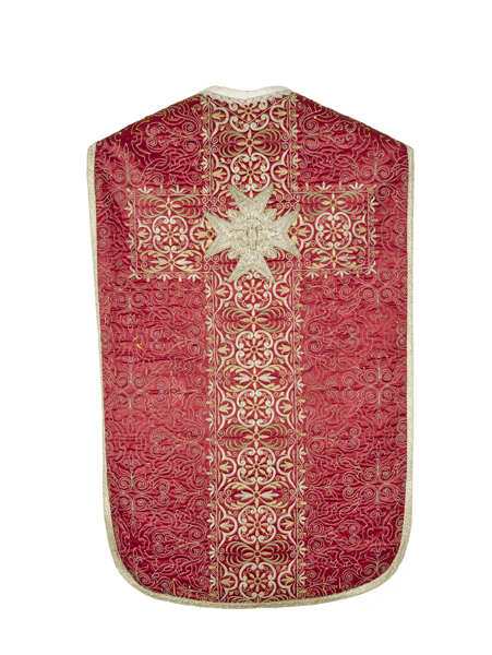 chasuble, étole, bourse de corporal, voile de calice : ornement rouge n°2