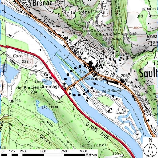 Bac, puis bac à traille ,de Brénaz (disparu)