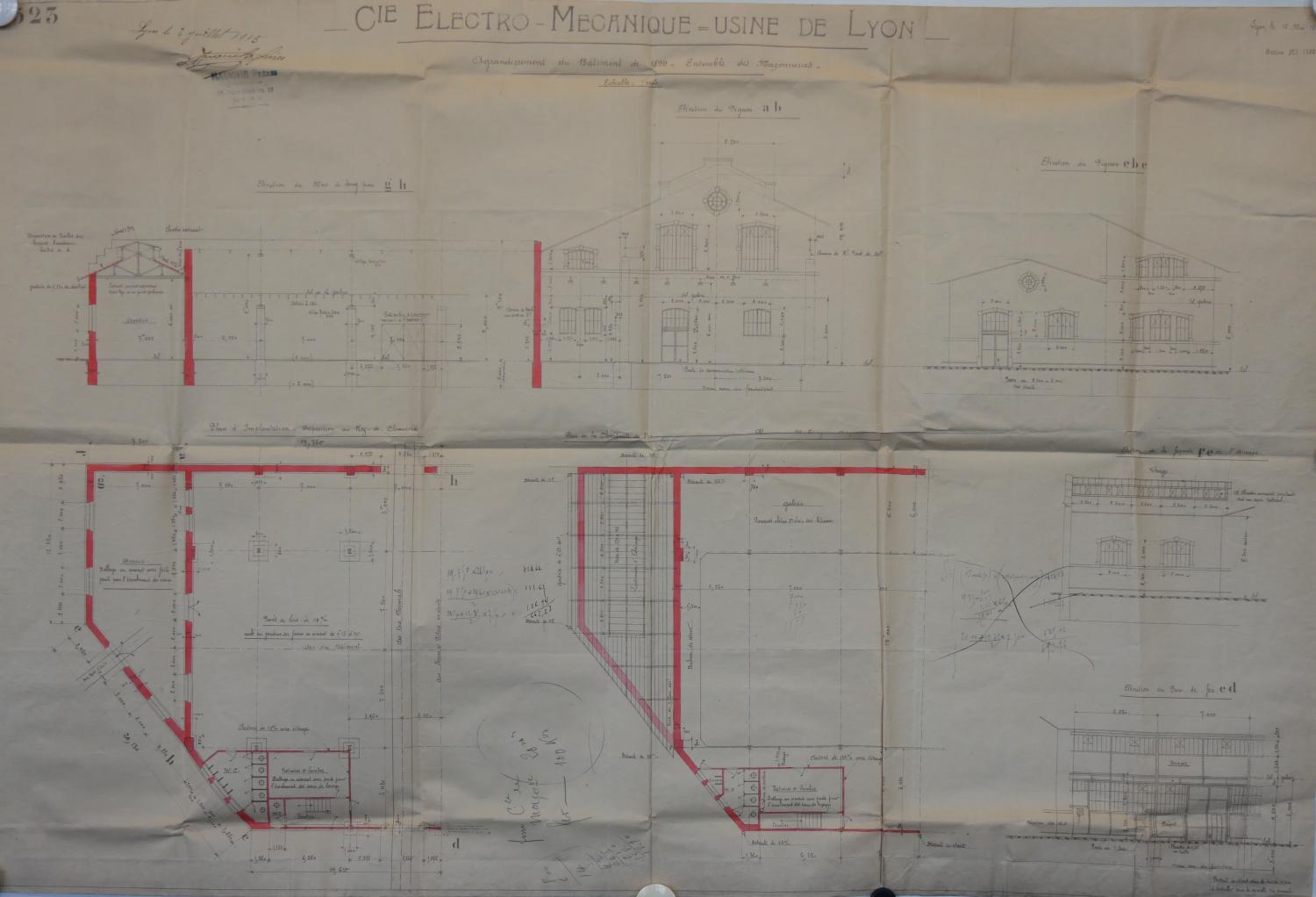Plan usine Cie Electromécanique C E M , 1915 (ACL : 314W559)