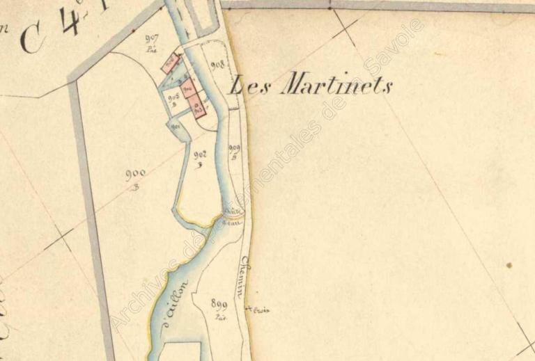 Fonderie de fer et martinet de la chartreuse d'Aillon dit Martinet dessus puis moulin à farine, scierie et martinet Miguet actuellement vestiges