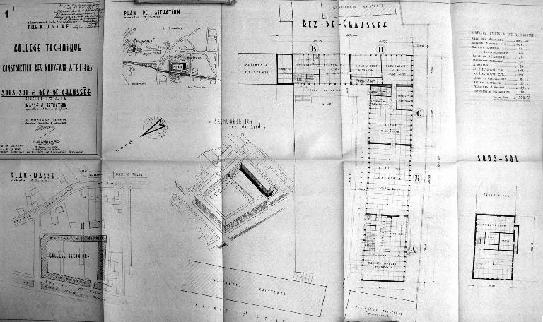 Groupe scolaire de Montroux, puis Cité technique, actuellement lycée d'enseignement général, technologique et professionnel René-Perrin