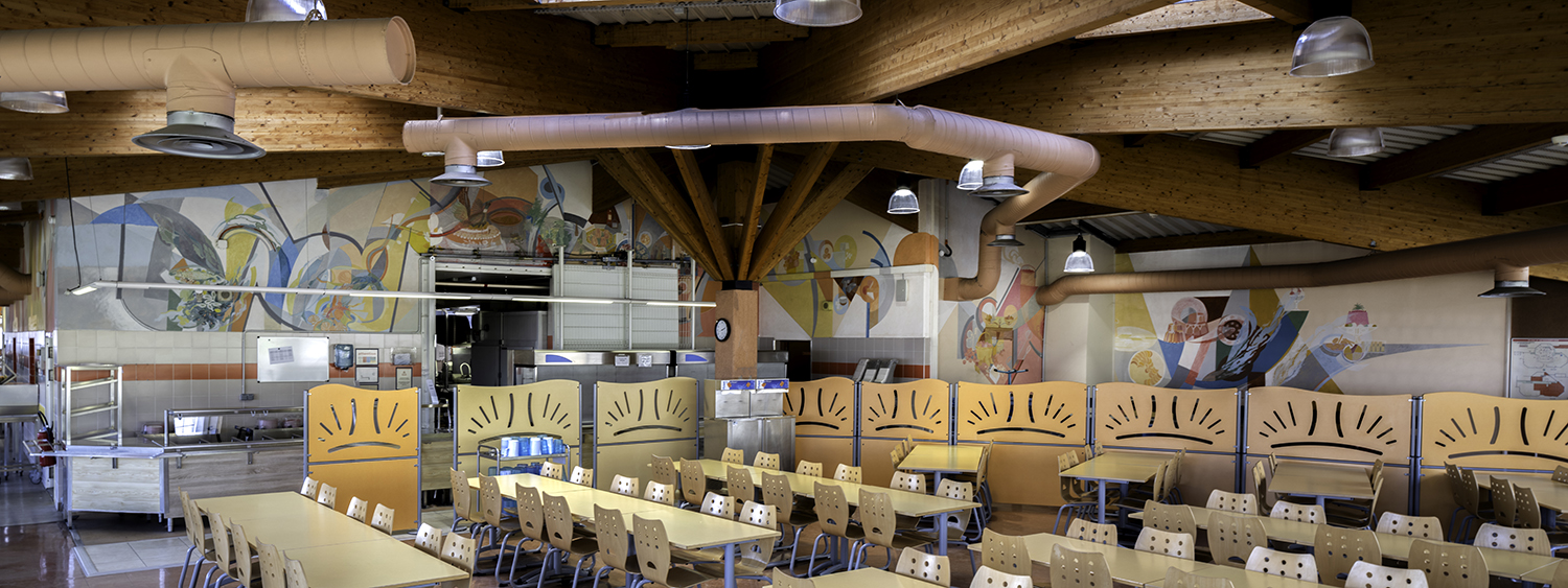 Ensemble de deux peintures monumentales : [Hommage au Major Martin] et décor peint du restaurant scolaire