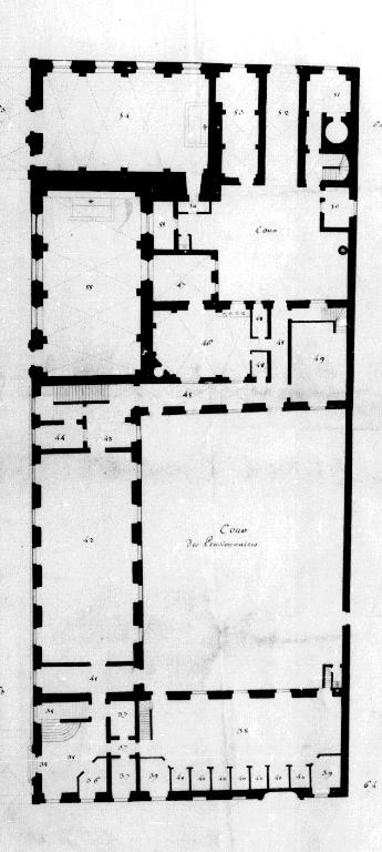 Plan du rez-de-chaussée, par J.-F. Grand, 1763