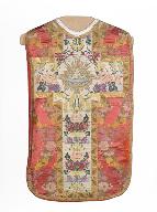 chasuble, étole, manipule, voile de calice : ornement rouge n°2