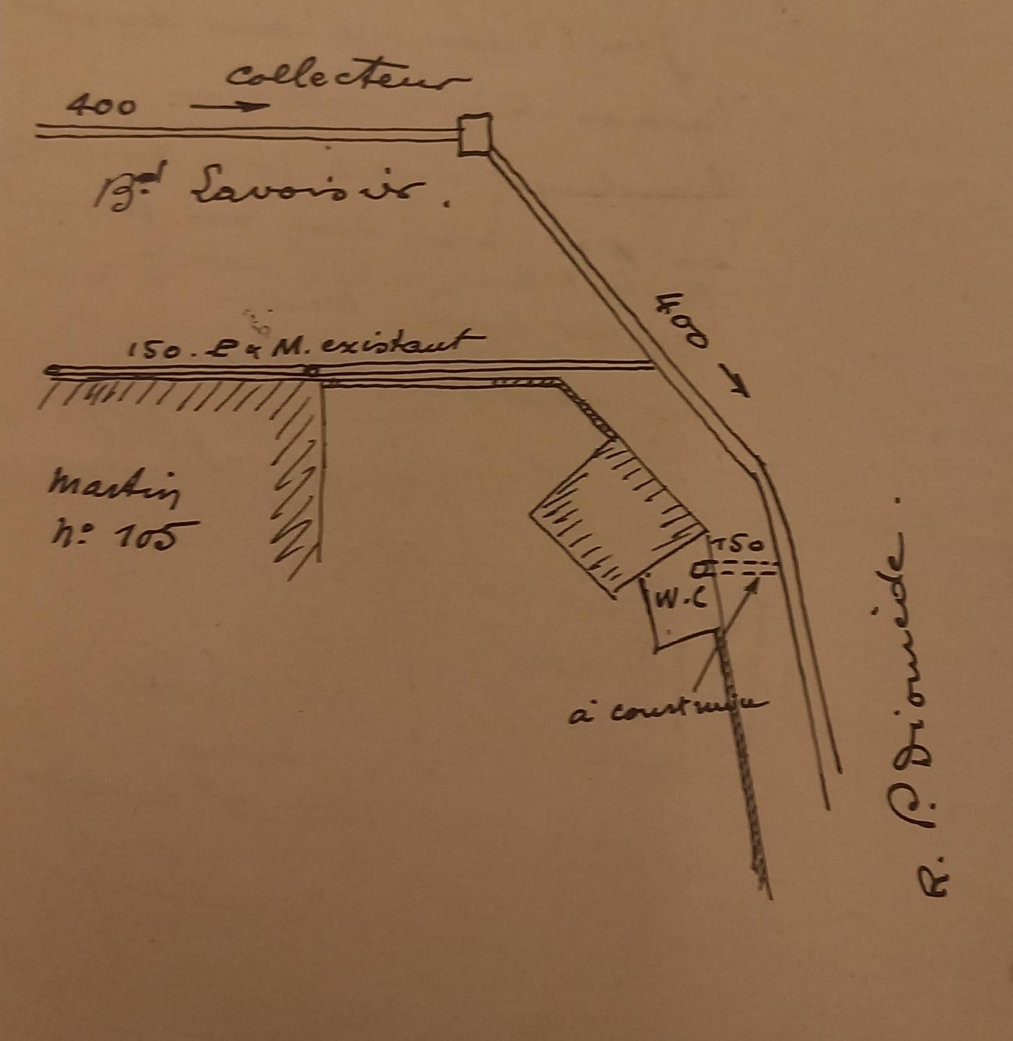 Schéma de raccordement à l'égout