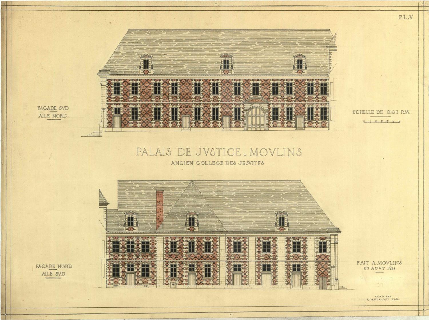 Collège de jésuites dit collège Sainte-Marie, puis école centrale, actuellement palais de justice