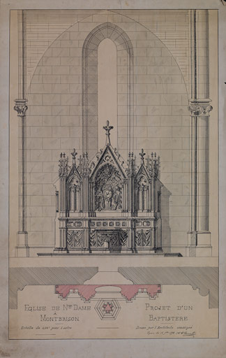 Fonts baptismaux (n°2), retable des fonts baptismaux