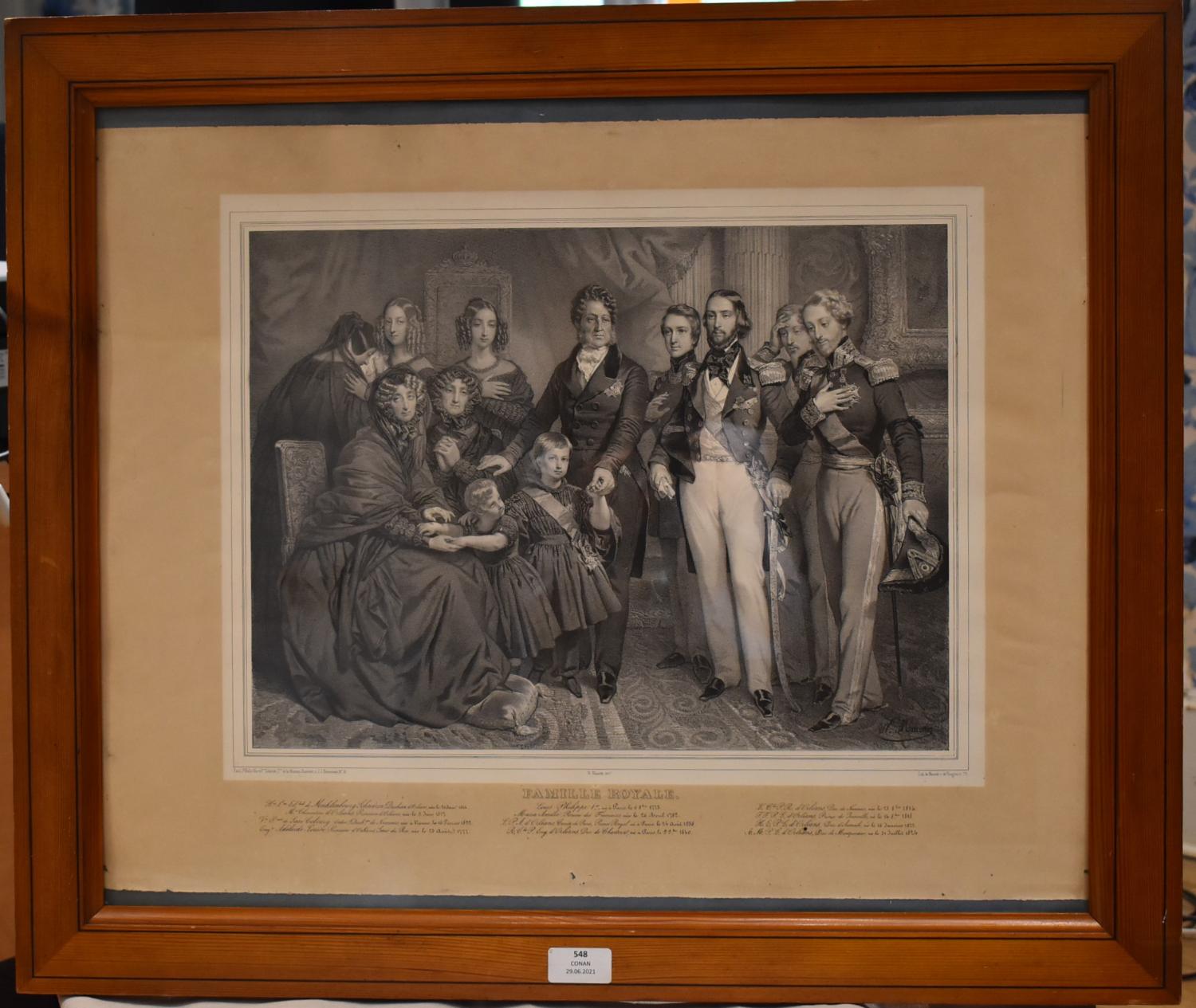 Lithographie de Nicolas Eustache Maurin - " Famille royale "