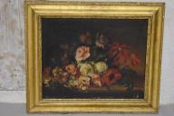 tableau : Fleurs sur un entablement