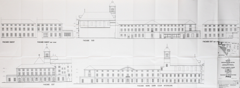 Collège de Tournon, puis école royale militaire, école centrale, collège communal, collège royal, lycée impérial, lycée de garçons, actuellement lycée Gabriel-Faure