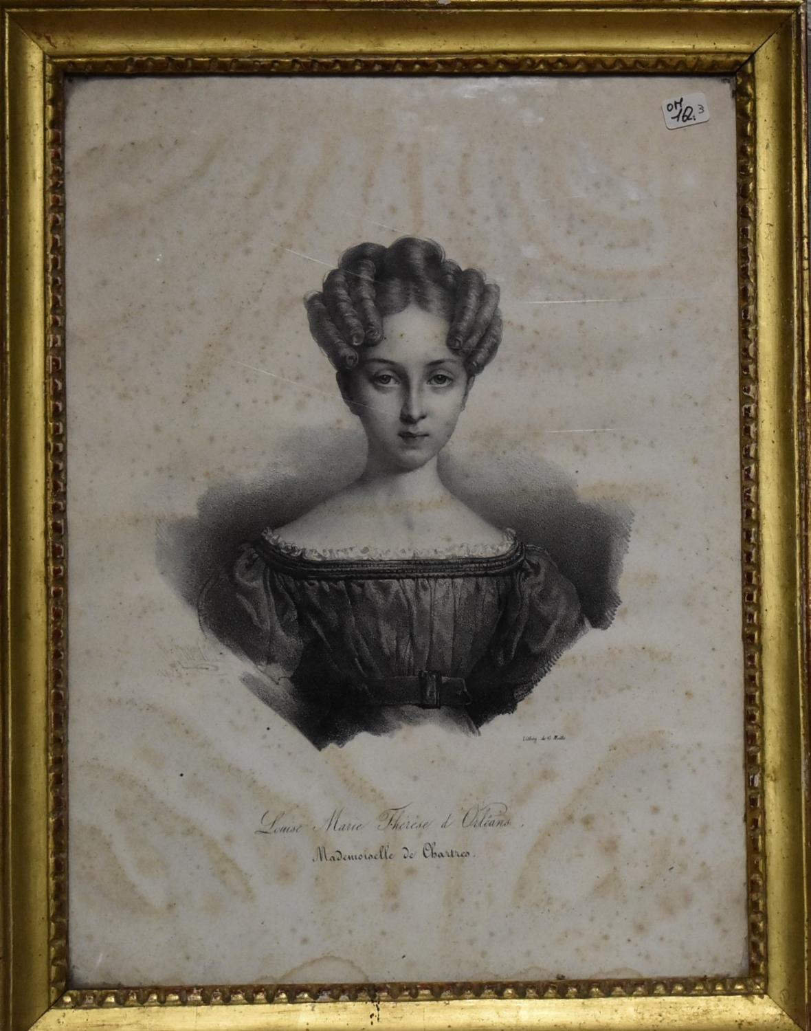Estampe - Portrait de Louise d'Orléans (1812-1850), enfant