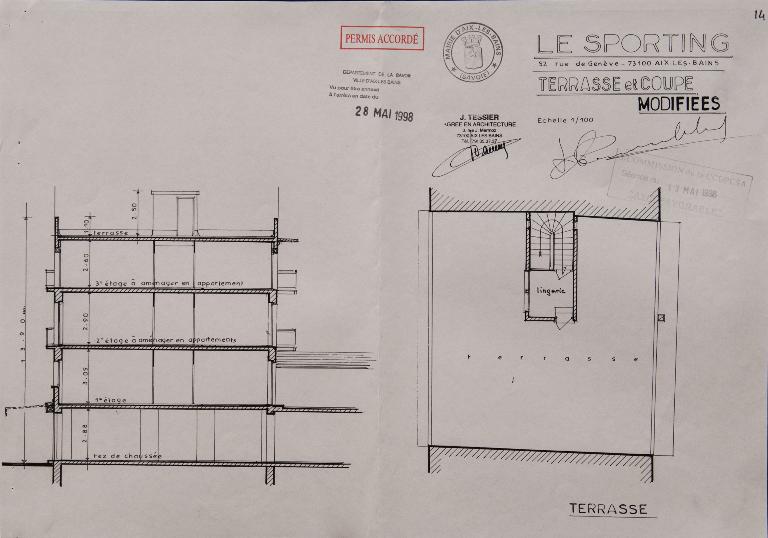 Hôtel de voyageurs, dit Hôtel meublé Guichard-Garin, puis Maison meublée Guerrier-Garin et Hôtel-Pension Guichard, puis Hôtel de Russie et des Colonies, puis Hôtel Sporting-Belmont, puis Hôtel Sporting, actuellement immeuble