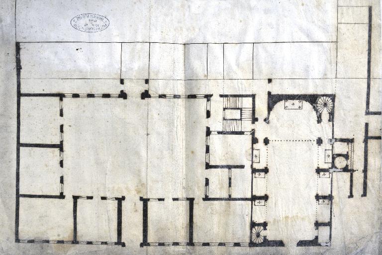 Projet pour le collège de la Trinité, att. à Ed. Moreau, 1617 ca. Variante (AD Rhône. 1 D 9)