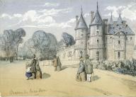 dessin : château de Randan et personnages