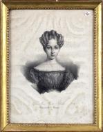 Estampe - Portrait de Louise d'Orléans (1812-1850), enfant