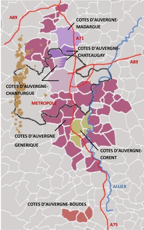 Présentation de l'aire d'étude de l'inventaire du patrimoine viticole de Clermont-Auvergne-Métropole