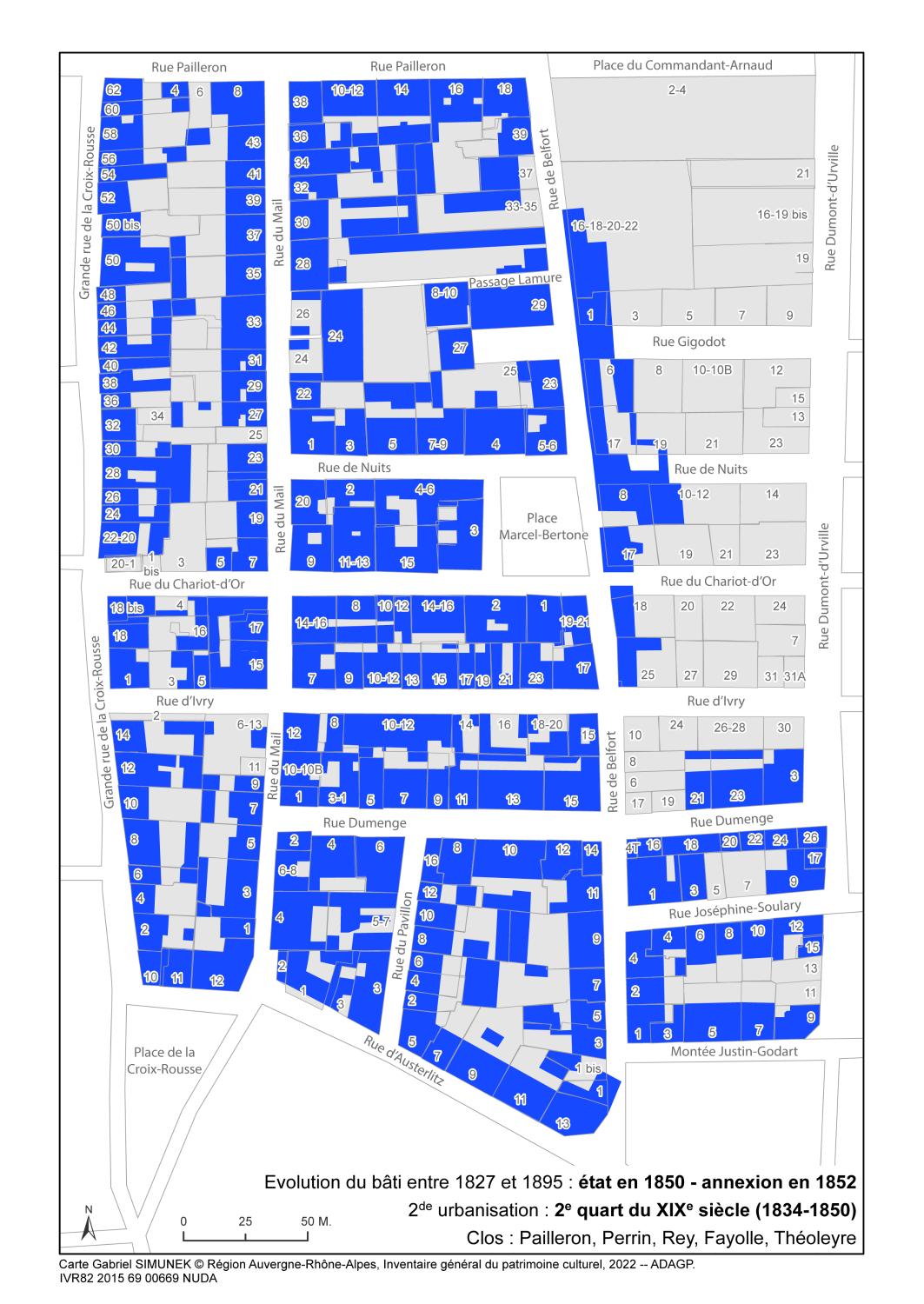 Secteur d'étude du 4ème arrondissement de Lyon. Études urbaines du 4e arrondissement : les immeubles-ateliers vecteur du développement urbain du Plateau de la Croix-Rousse.