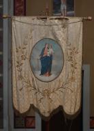 Bannière de procession de la Vierge du Rosaire et de saint Joseph