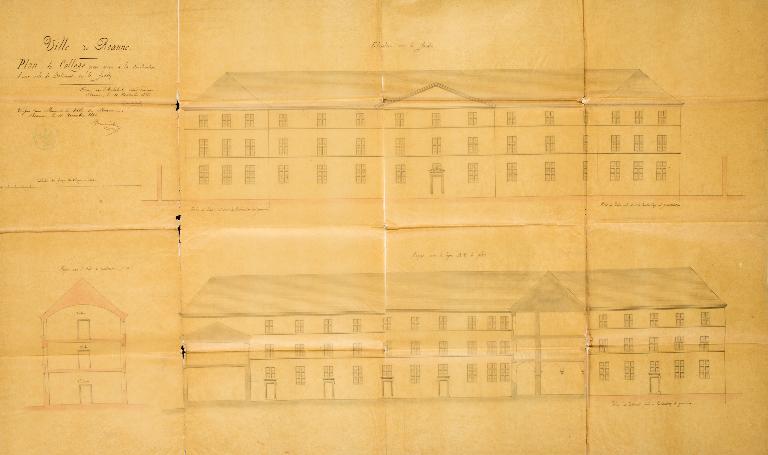 Manoir de Chènevoux, puis collège de jésuites, puis école centrale, puis lycée de garçons, actuellement lycée d'enseignement secondaire Jean-Puy