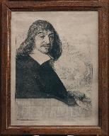 Estampe (eau-forte) : Portrait de Descartes
