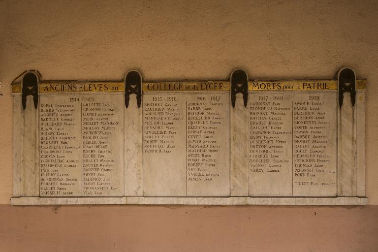 Manoir de Chènevoux, puis collège de jésuites, puis école centrale, puis lycée de garçons, actuellement lycée d'enseignement secondaire Jean-Puy