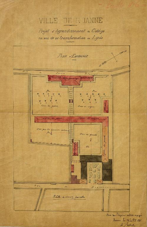 Manoir de Chènevoux, puis collège de jésuites, puis école centrale, puis lycée de garçons, actuellement lycée d'enseignement secondaire Jean-Puy