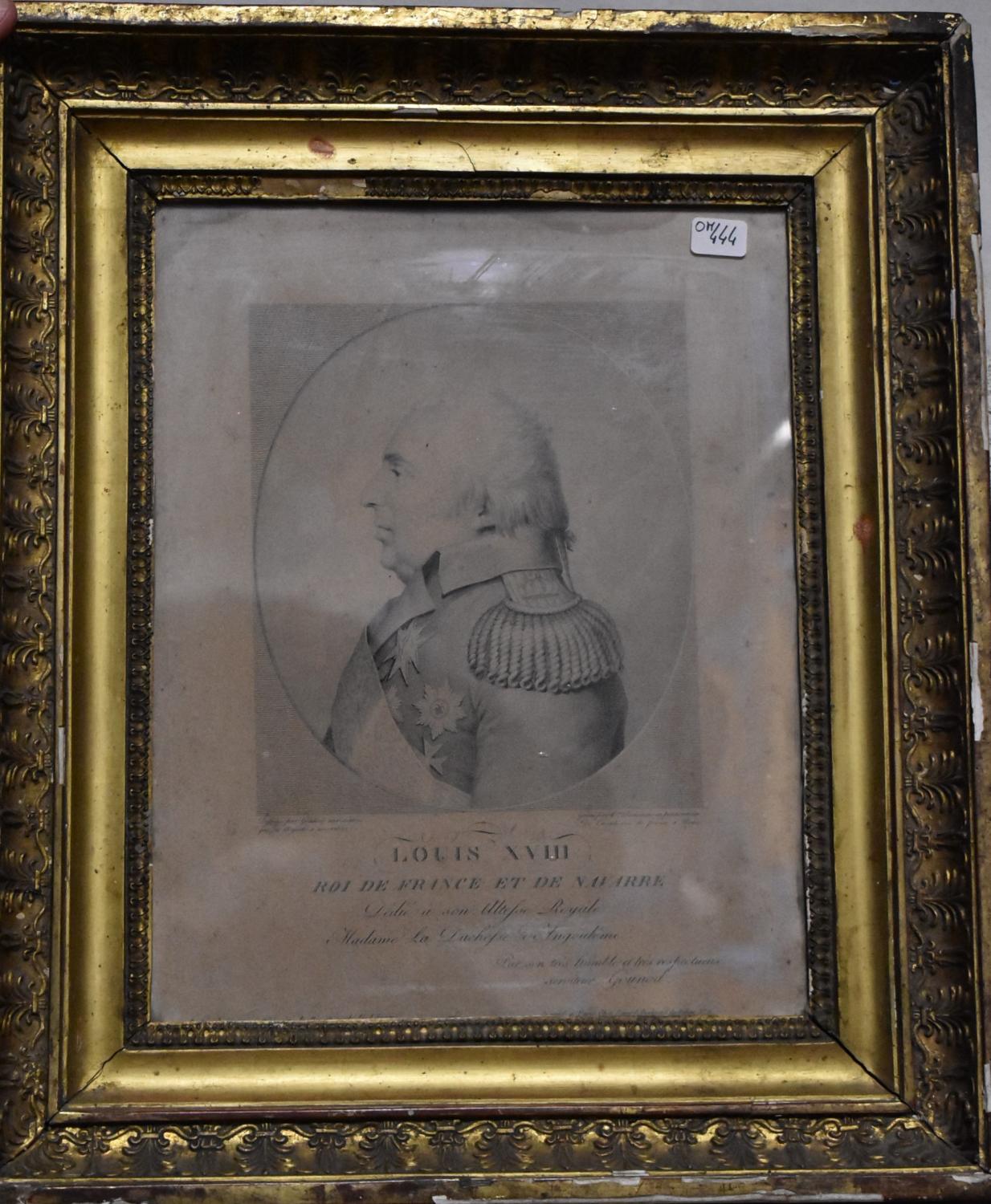 Estampe - Portrait de Louis XVIII, roi de France et de Navarre