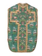 chasuble, étole, bourse de corporal : ornement vert n°1