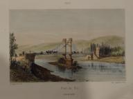 Lithographie d'Hubert Clerget - " Pont de Ris "