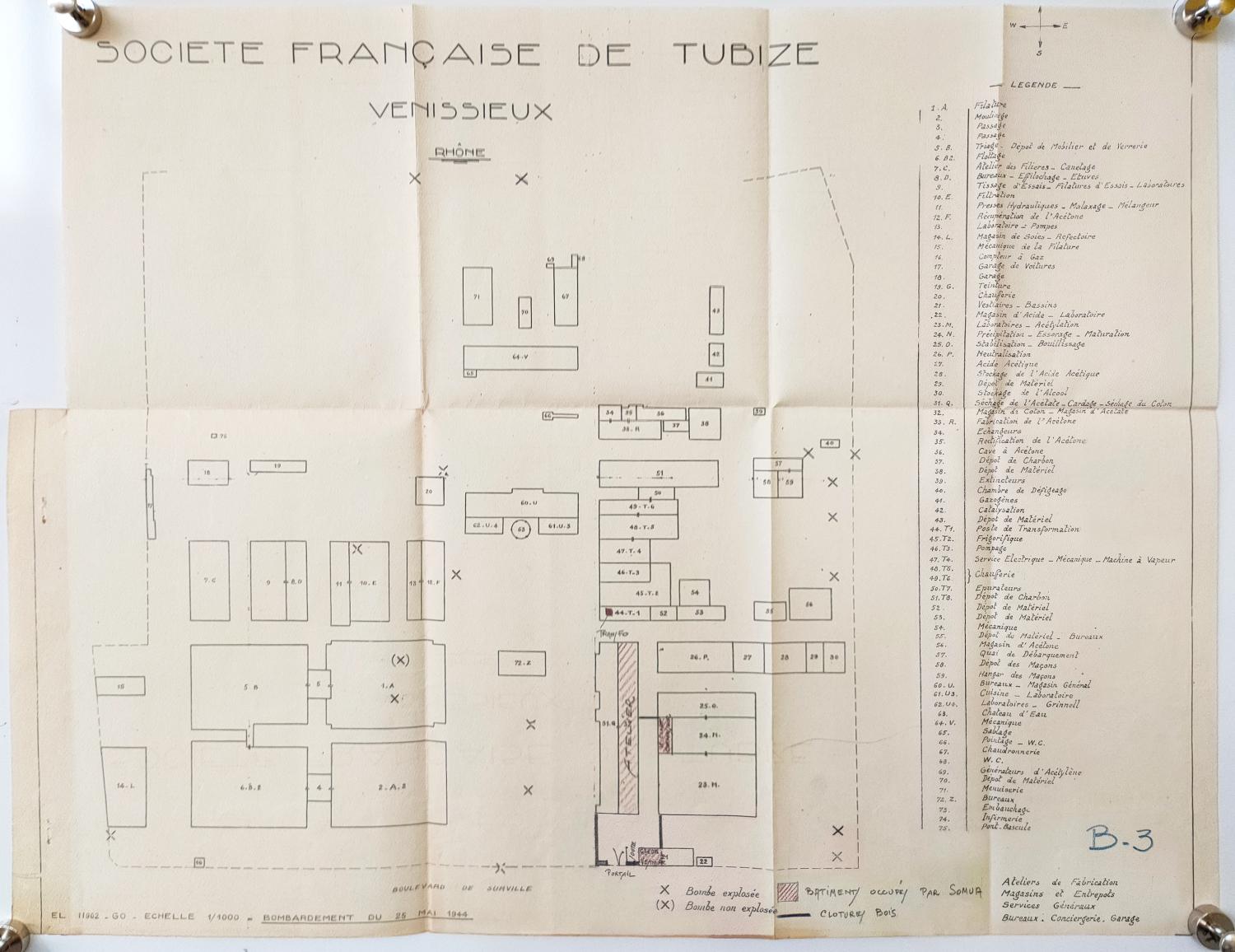 Société Française de Tubize (1924) puis Rhodiaceta (1951) avec cité ouvrière puis Parc d'Activités du Moulin à Vent actuellement Green Campus Park et cité ouvrière