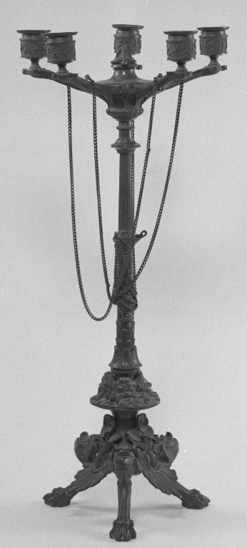 chandeliers (2) (paire, garniture de cheminée, candélabre), chandelier à 5 branches
