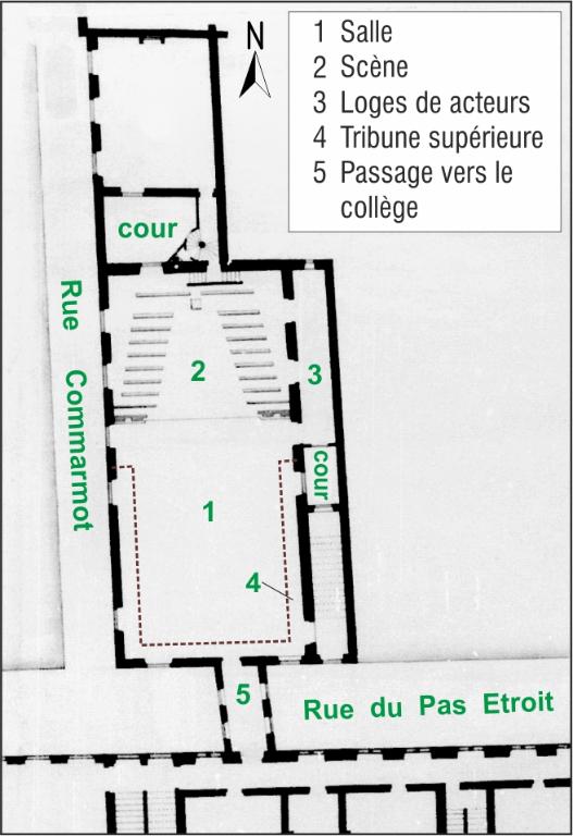 Théâtre du collège de la Trinité, actuellement immeuble à logements et restaurant