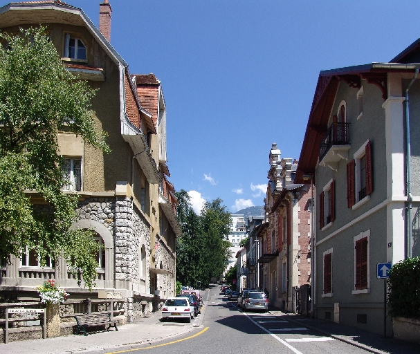 Chemin de la Laiterie et rue du Mont-Revard, puis rue de l'Institut-Zander et rue Jean-Monard, actuellement rue Jean-Monard