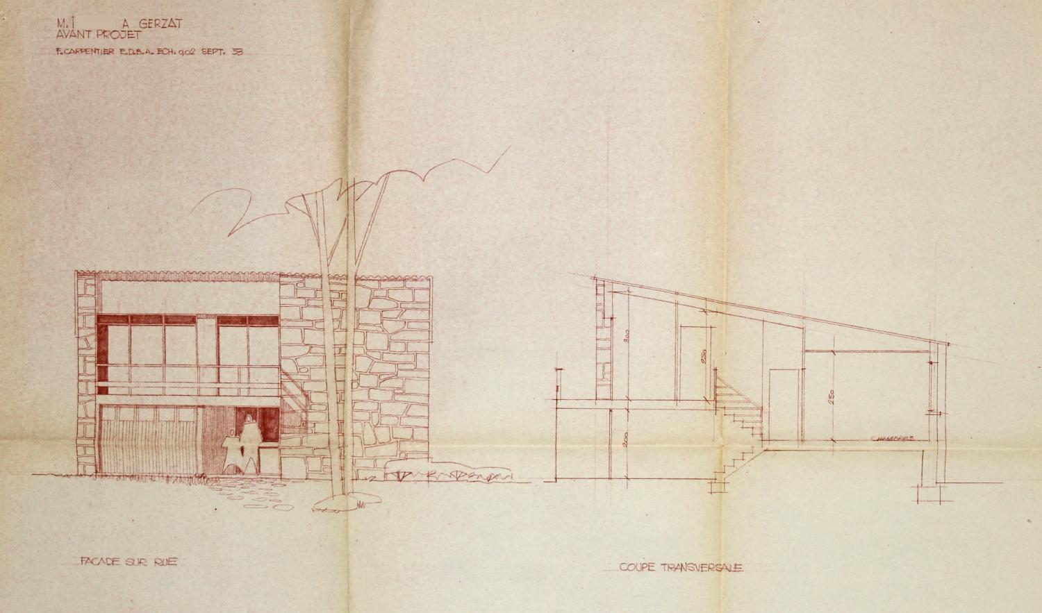 Gerzat, la maison I., 1953, Fernand CARPENTIER architecte
