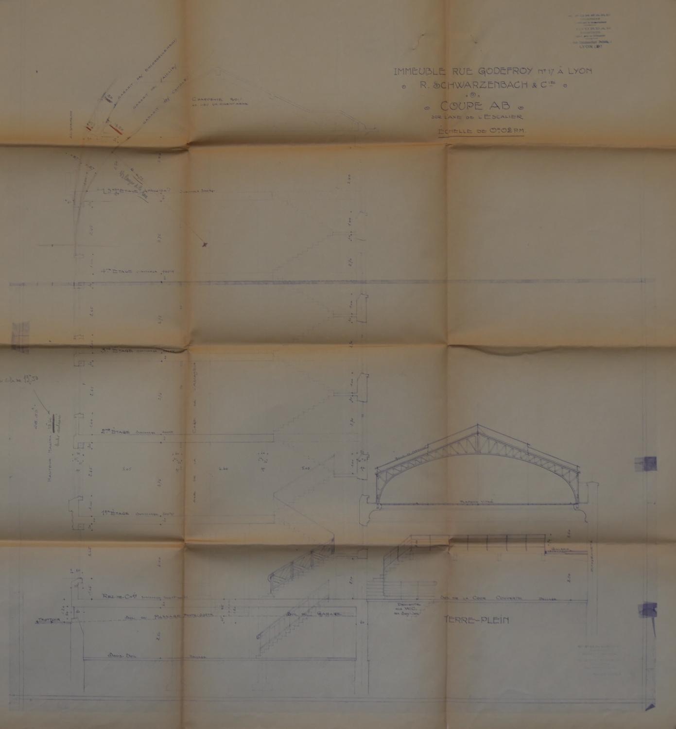 Plans usine Schwarzenbach 1930 (AC Lyon 344W/922 dossier 104)