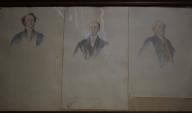 Ensemble de dessins aquarellés de Jean Alaux (3) - Études pour les portraits de trois édiles de la Cité de Londres