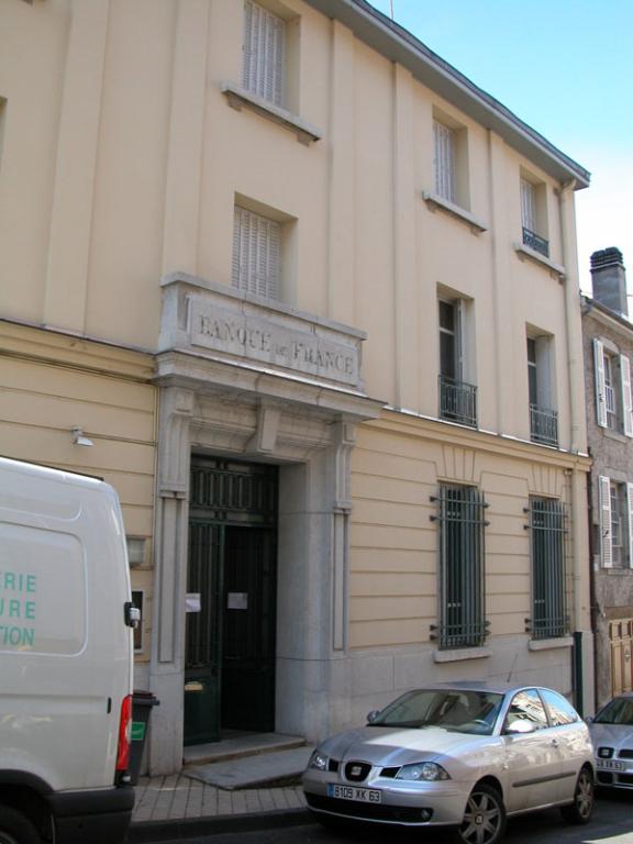 Banque de France, actuellement annexe de la mairie de Thiers (services Renouvellement urbain et habitat)