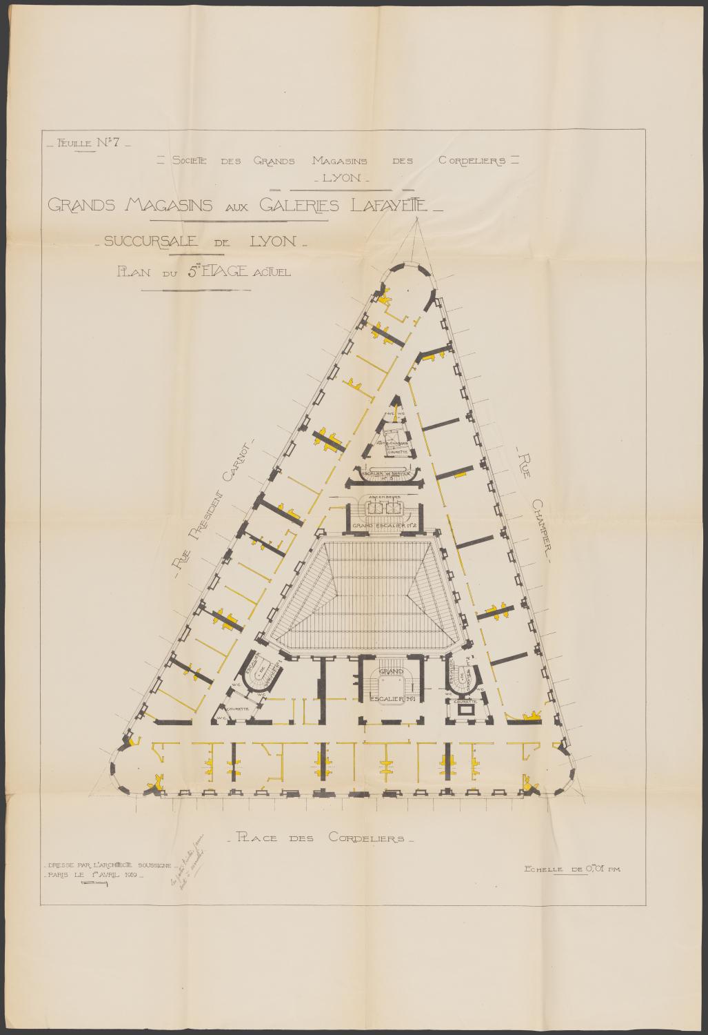 Magasin de commerce : Grands magasins Sineux, puis Grands Magasins des Cordeliers, puis Galeries Lafayette