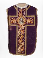 chasuble, étole, voile de calice, bourse de corporal : ornement violet