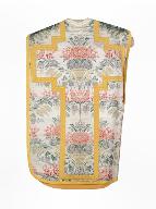 chasuble, étole, manipule, voile de calice, bourse de corporal : ornement blanc n°1