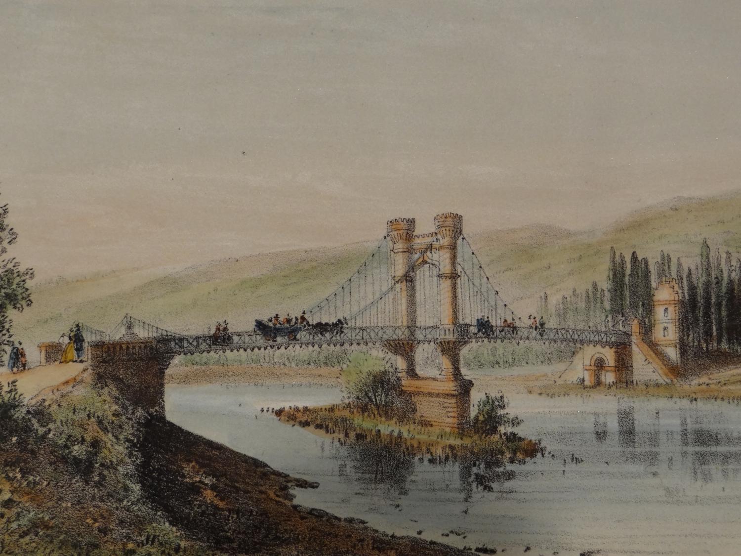 Lithographie d'Hubert Clerget - " Pont de Ris "