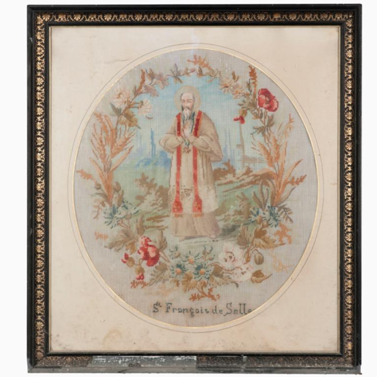 Ensemble de deux tableaux de broderie